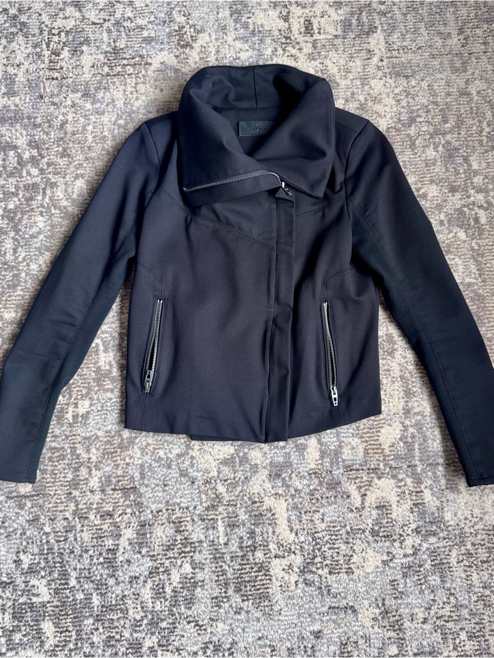 Blank NYC Black Asymmetrical Zip Moto Jacket